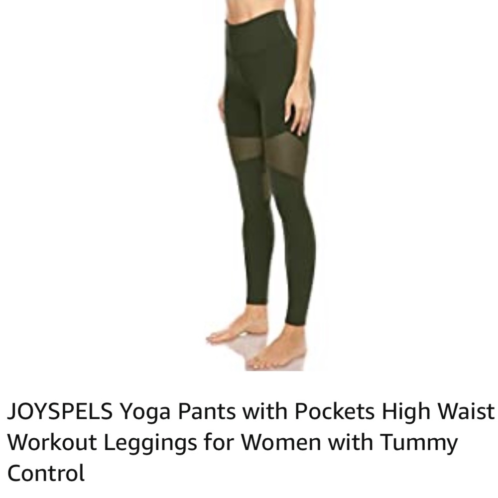 JOYSPELS YOGA PANTS W/ POCKETS HIGH WAIST WORKOUT LEGGINGS W/ TUMMY CONTROL XXL